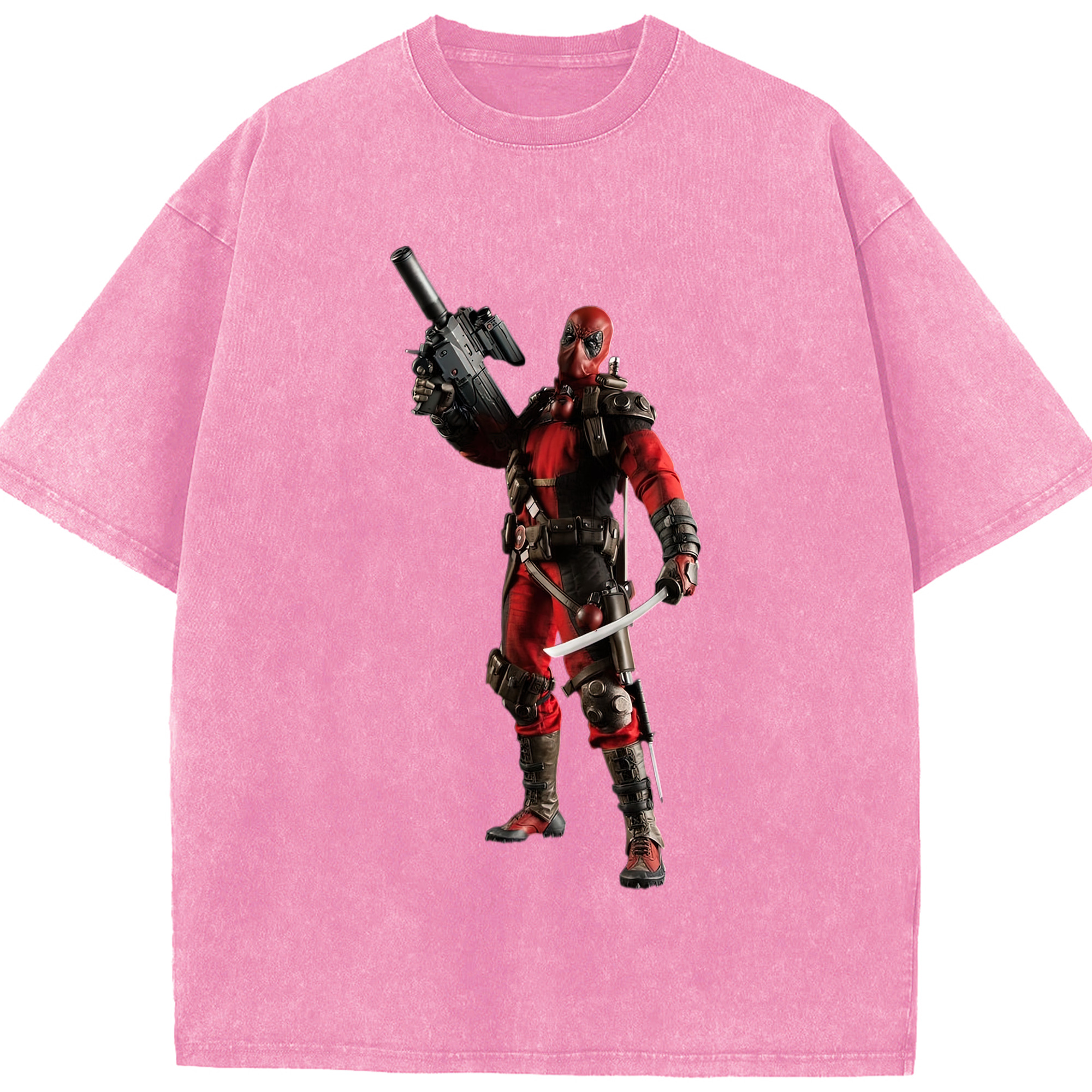 （画像用） Deadpool デッドプール 綿100% ヴィンテージ風 半袖Tシャツ（フロントプリント）
